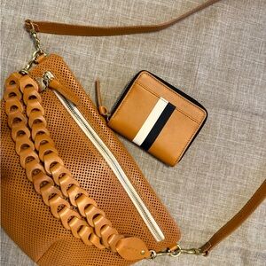 Clare V Tan Perforated Leather Grande Fanny Bundle